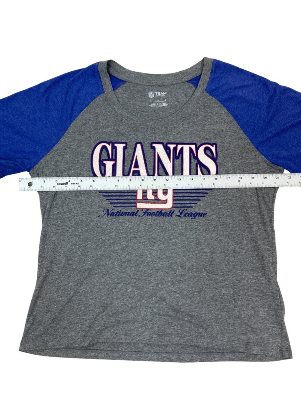 NFL Team Apparel New York Giants T Shirt Women's L Gray Short Sleeve Logo Tee - Picture 5 of 6